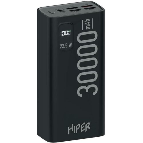 Внешний аккумулятор Hiper EP 30000 30000 мАч 3A 4 USB QC PD дисплей черный 408700₽