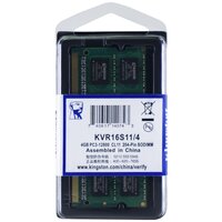 Модуль памяти Kingston SODIMM DDR3, 4ГБ, 1600МГц, 1.5В, 204PIN, PC3-12800