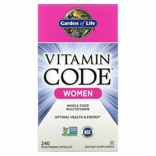 Купить Garden of Life, Vitamin Code, мультивитамины из цельных продуктов для женщин, 240 вегетарианских капсул, female