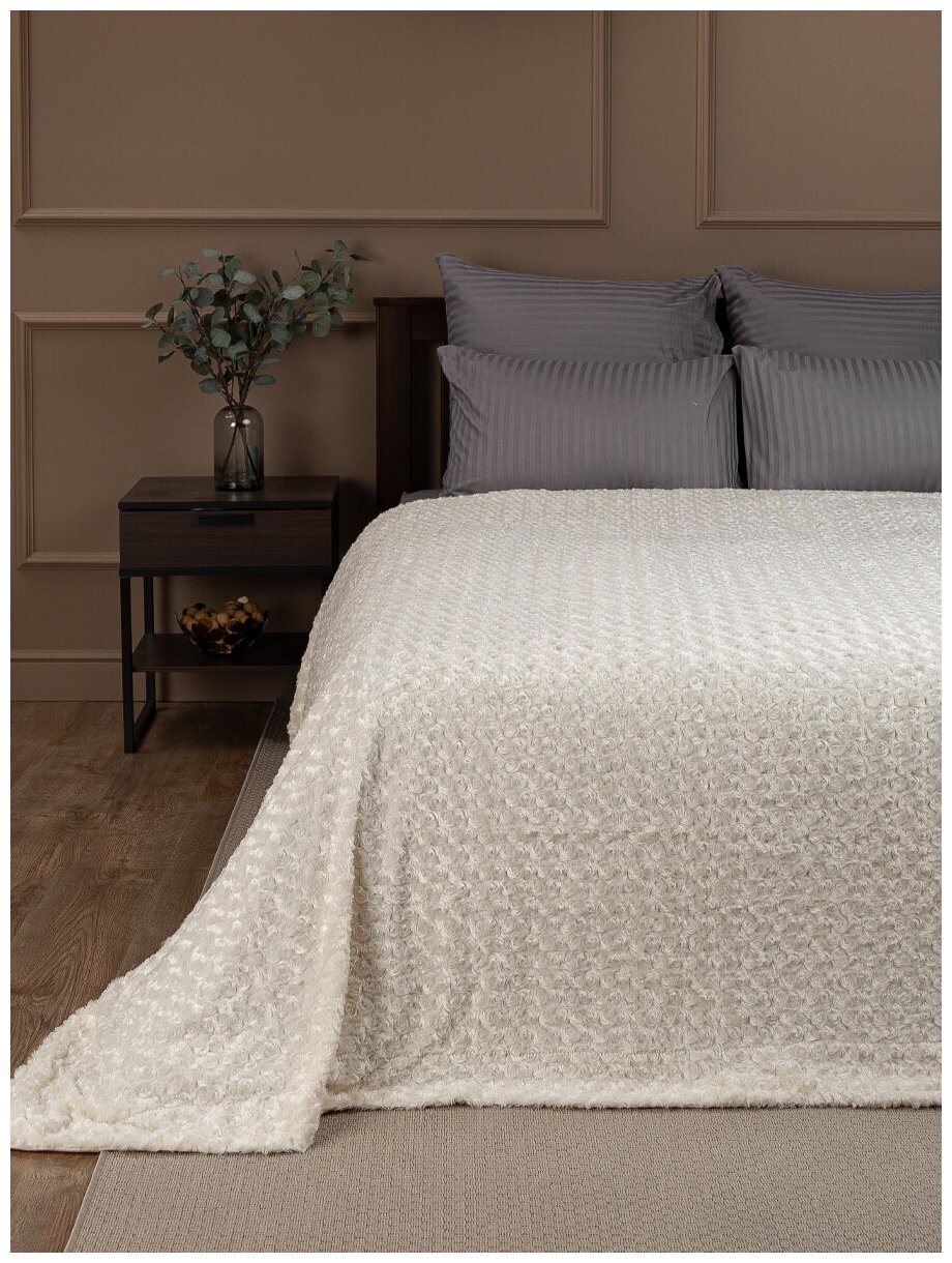 фото Плед Buenas Noches Длинный ворс Искусственный мех 1,5 сп. Молочный