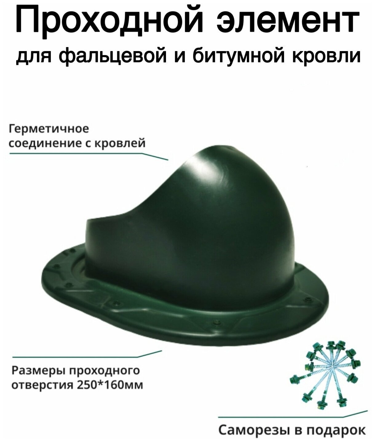 Элемент проходной, для фальцевой и битумной кровли, ERA SPTS Green