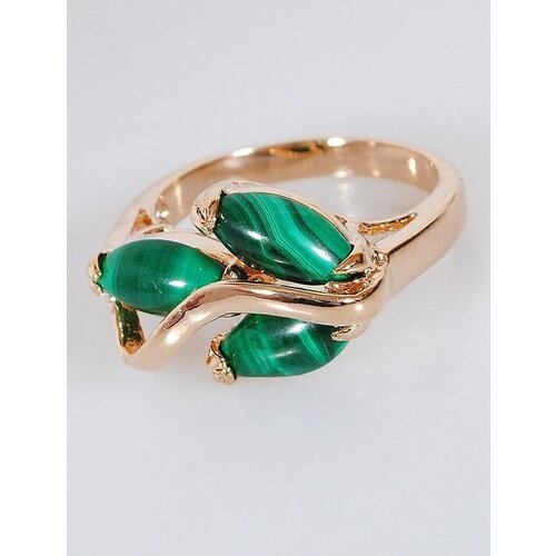 Кольцо помолвочное Lotus Jewelry, малахит, размер 16, зеленый
