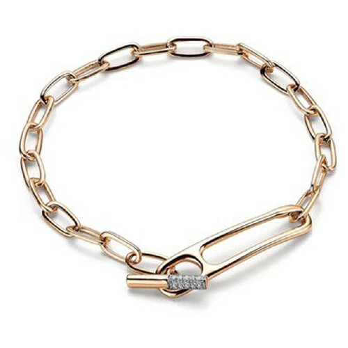 фото Браслет corona, красное золото, 585 проба, фианит, длина 17 см.