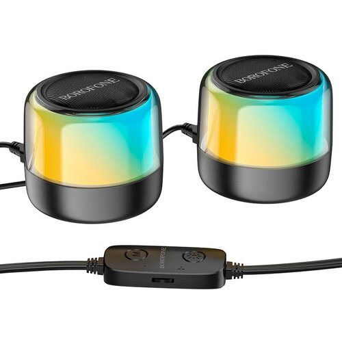 Мультимедийные стерео колонки с подсветкой Borofone BP12 Bluetooth 52 USB Power 198800₽