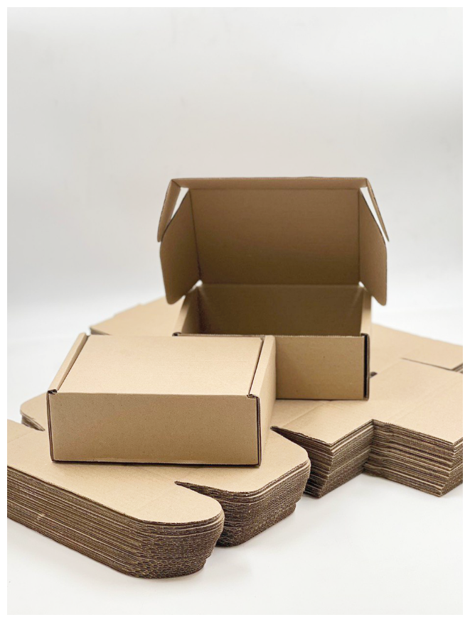 Почтовая самосборная коробка для посылок, подарков и маркетплейсов -220х160х80 мм. Комплект 10 штук.