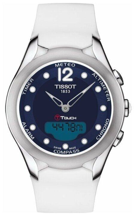 Наручные часы TISSOT Solaris Часы Tissot T-Touch Lady Solar T075.220.17.047.00, серебряный, синий