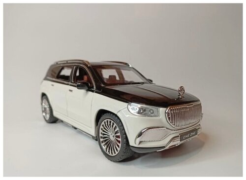 Модель автомобиля Мерседес GLS Maybach коллекционная металлическая игрушка масштаб 1:24 бело-черный