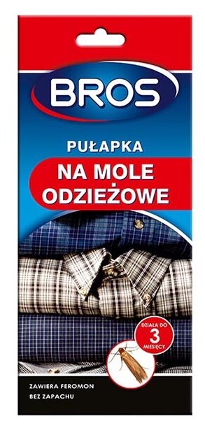 Bros Клеевая ловушка от одежной моли с феромоном, 36 г, 1 шт