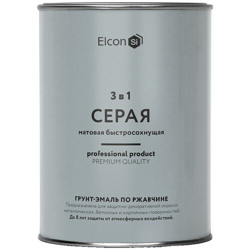 Грунт-эмаль по ржавчине 3в1 Elcon cерая RAL 7040 матовая 0,8 кг грунт эмаль по ржавчине 3в1 elcon cерая ral 7040 матовая 25 кг