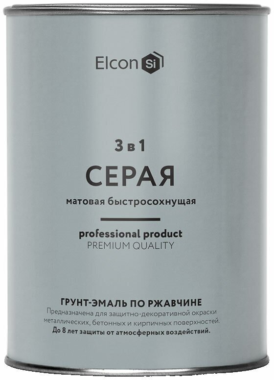 Грунт-эмаль по ржавчине Elcon 3 в 1, 0.8 кг - фотография № 1