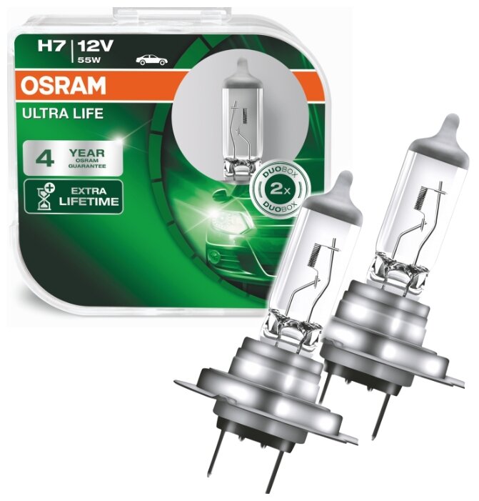 Лампа автомобильная галогенная Osram ULTRA LIFE H7 64210ULT-HCB 12V 55W 2 шт.