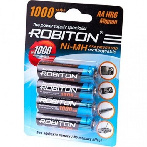 Аккумулятор Robiton LR6 AA 1000 mAh (уп 4 шт)