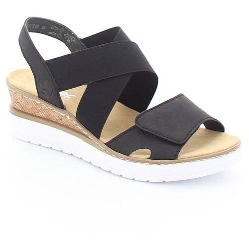 фото Босоножки rieker женские летние, размер 37, цвет черный, артикул v38g8-00