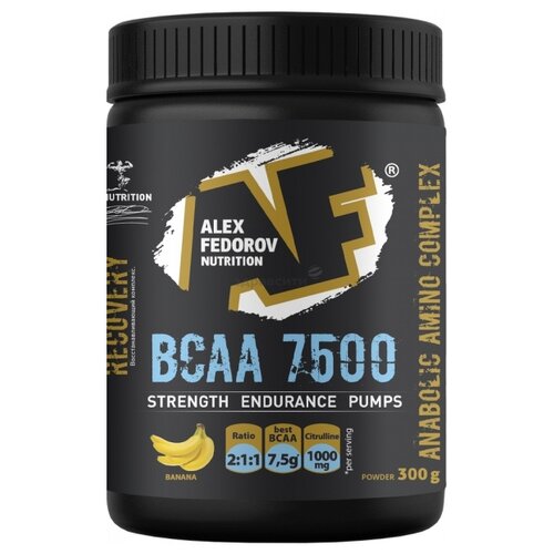 Аминокислота Alex Fedorov Nutrition BCAA 7500, банан, 300 гр.