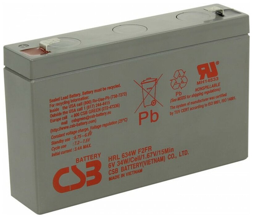 Аккумуляторная батарея CSB HRL634W F2 FR