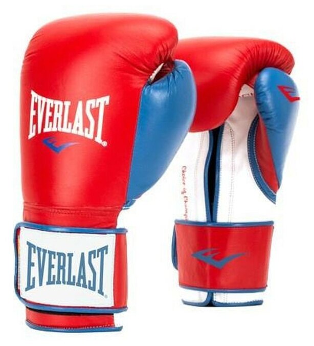 Перчатки тренировочные Everlast Powerlock PU 16oz красные/синие