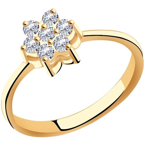 фото Золотое кольцо тд эстет 01к112025 с фианитом diamant-online