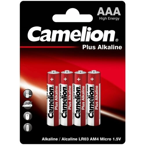 Батарейка AAA Camelion Plus Alkaline LR03 (блистер), В упаковке: 4 шт.