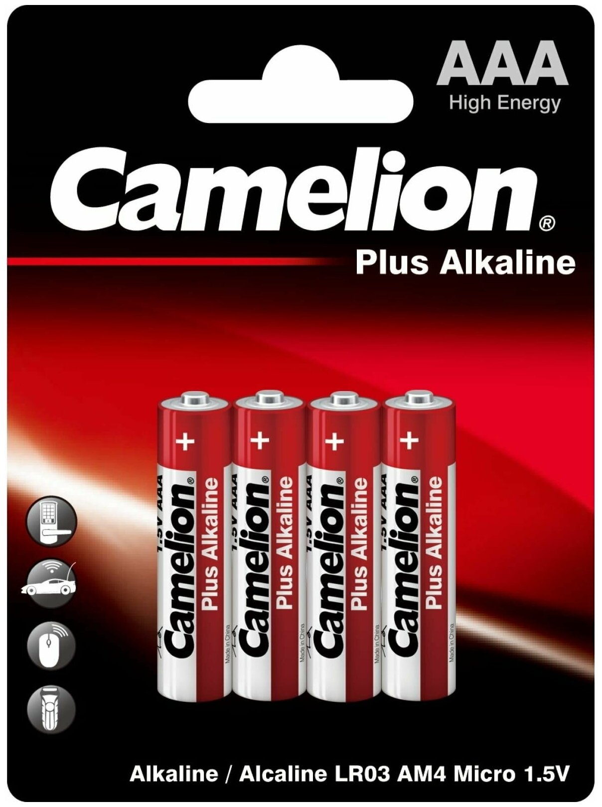 Батарейка AAA Camelion Plus Alkaline LR03 (блистер) В упаковке: 4 шт.