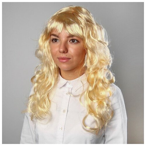 Карнавальный парик «Блондинка», кудри, р-р. 56, 120 г парик карнавальный гладкий 70 см цвет блондинка