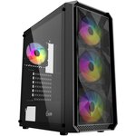 Powercase Корпус Mistral Edge, Tempered Glass, 4x 120mm 5-color fan, чёрный, ATX CMIEB-L4 - изображение