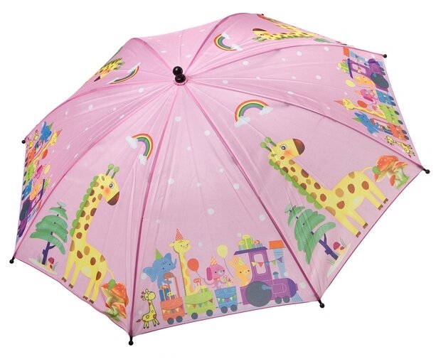 Зонт BONDIBON,авто,полиэстер,диам19',розовый с жирафиком
