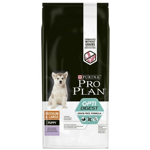 Pro Plan Беззерновой корм PRO PLAN для собак и щенков с чувствительным пищеварением, индейка, 12 кг