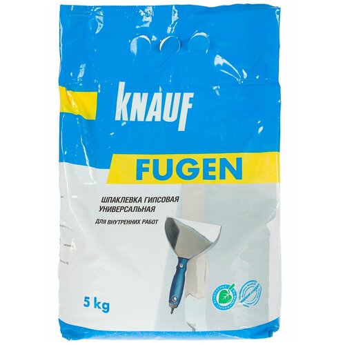 Шпатлевка гипсовая универсальная Кнауф Фуген (Knauf Fugen) 5кг (комплект из 3 шт) кнауф фуген шпатлевка гипсовая 10кг knauf fugen шпаклевка гипсовая универсальная 10кг