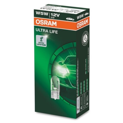 фото Лампы вспомогательного освещения ultra life w5w osram