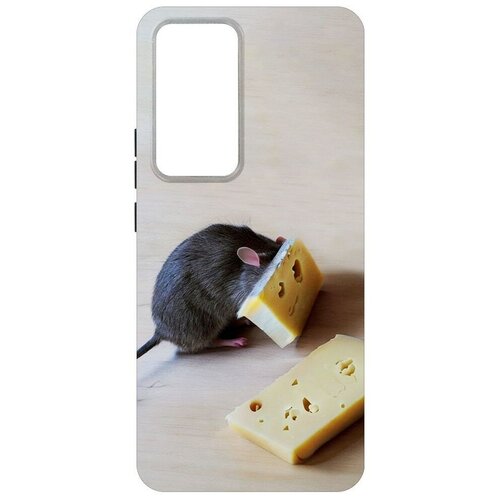 Чехол-накладка Krutoff Soft Case Мышь и сыр для Xiaomi 12T черный чехол накладка krutoff soft case мышь и сыр для realme c30 черный