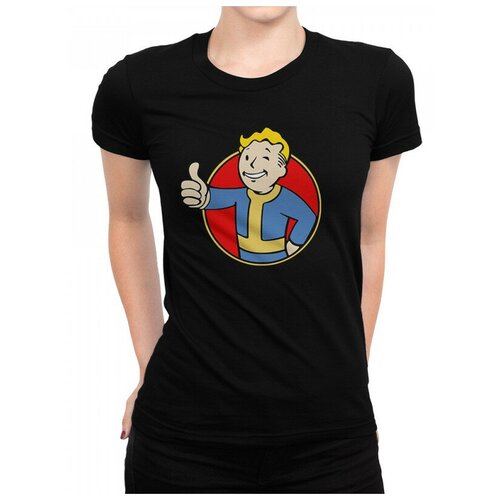 Футболка с принтом Игра Fallout / Vault Boy / Волт-Бой / Женская Черная 3XL