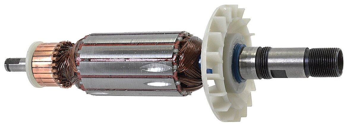 Ротор (Якорь) 35, 1х55 мм 220-240В 1100Вт для фрезера ИНТЕРСКОЛ ФМ-40/1000Э (L-196.5 мм, D-35 мм, резьба М15 (шаг 1.0 мм))