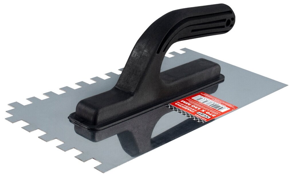 фото Гладилка зубчатая Кедр, нержавеющая сталь, 270 x 130 мм, зуб 10 x 10 мм