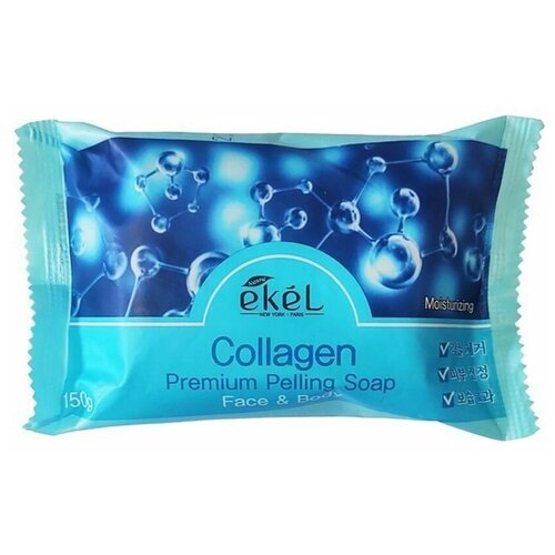 EKEL Peeling Soap Collagen - Отшелушивающее косметическое мыло с Коллагеном 150гр. мыло с отшелушивающим эффектом с малиной juno rubus coreanus peeling soap 150гр