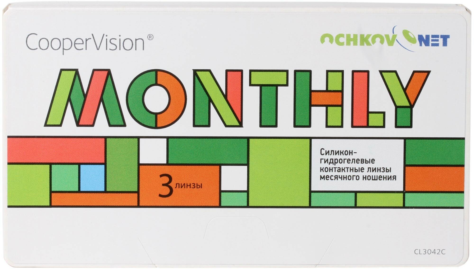 Ochkov.Net Monthly (Biofinity) 3 линзы В упаковке 3 штуки Оптическая сила -1 Радиус кривизны 8.6