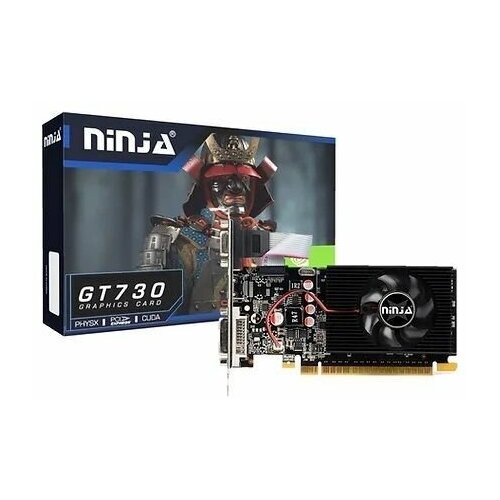 Видеокарта Ninja (Sinotex) GT730 PCIE (96SP) 2GB 128-bit DDR3 DVI HDMI CRT видеокарта ninja sinotex r7 350 2gb gddr5 128 bit dvi hdmi crt 1fan rtl