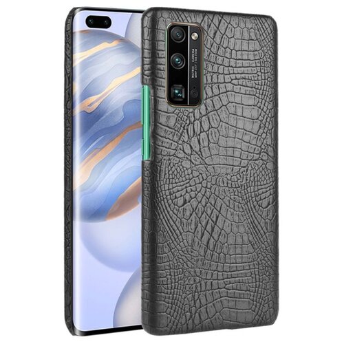 фото Чехол панель бампер mypads для huawei honor 30 pro / honor 30 pro plus + (ebg-an10) элегантный тонкий на пластиковой основе с дизайном под кожу крокодила черный