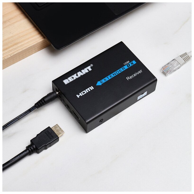 HDMI и VGA оборудование Rexant Приёмник сигнала HDMI по витой паре LAN (RJ-45) кат. 5е/6