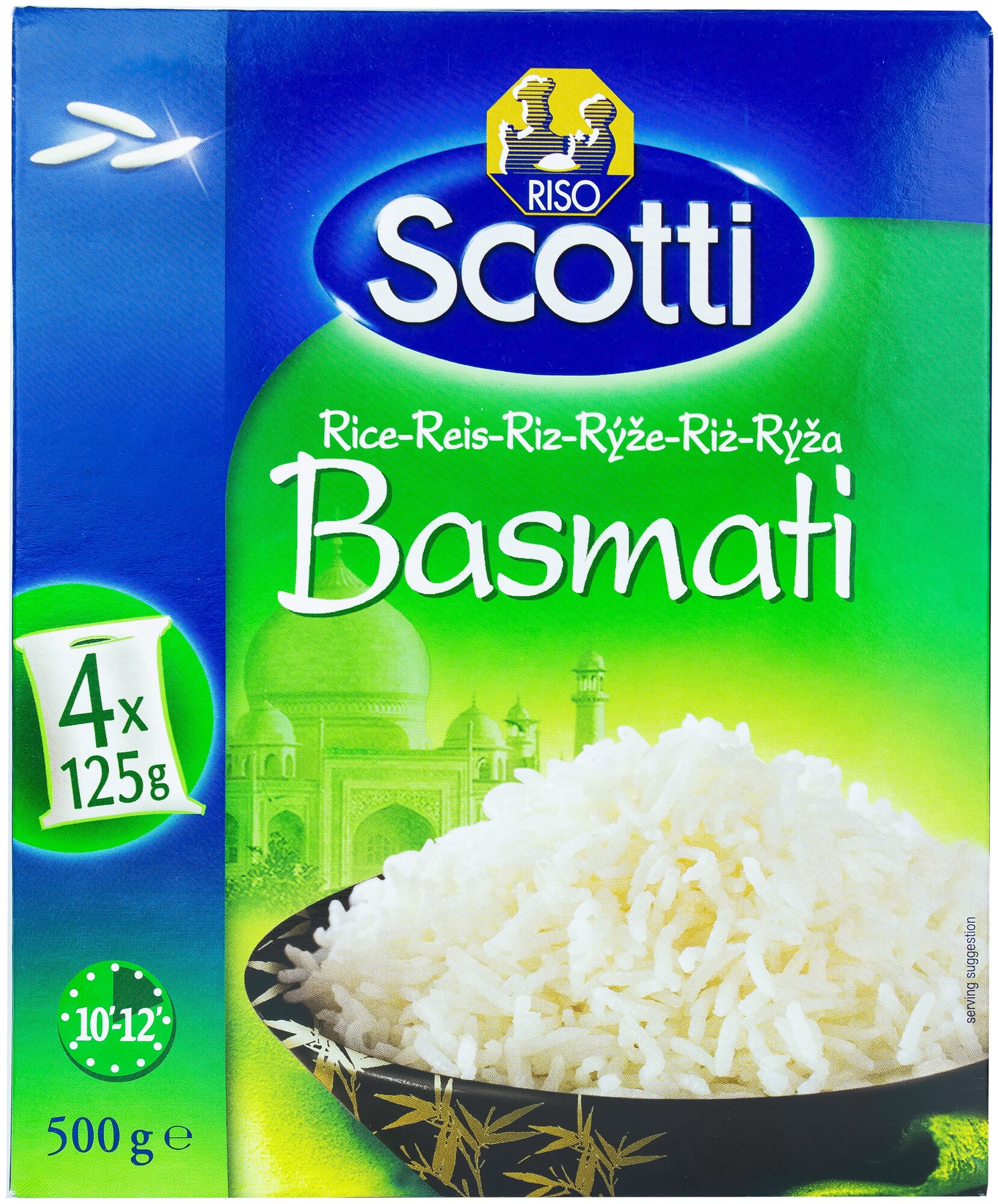 Рис Riso Scotti Basmati шлифованный длинный, 4 пакетика по 100 г - фотография № 1