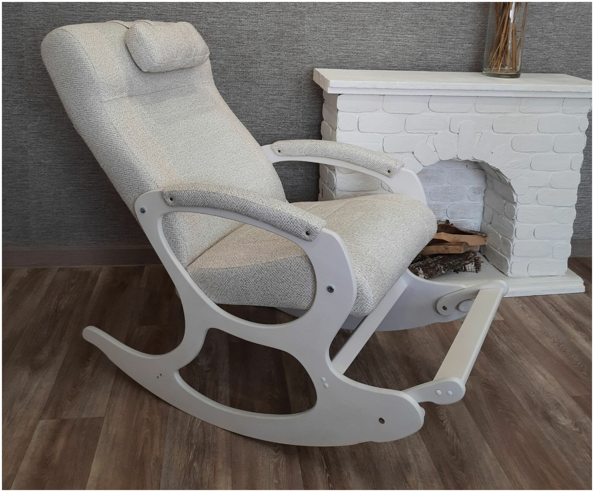 Кресло качалка с подножкой, в подарок мягкий чехол для подножки, для дома, для отдыха, Релакс, мягкие кресла - фотография № 3