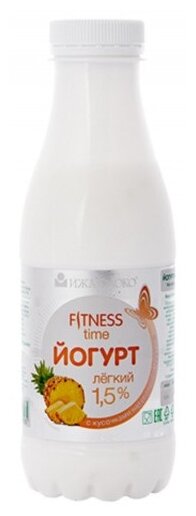 Питьевой йогурт Fitness time Легкий Ананас 1.5%, 450 г