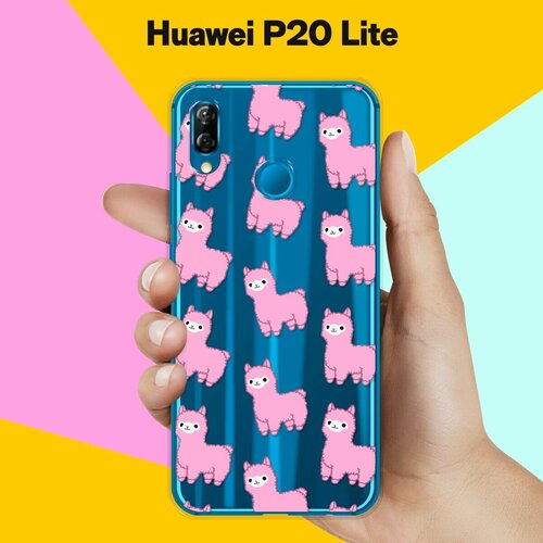 Силиконовый чехол Ламы на Huawei P20 Lite силиконовый чехол на huawei p20 lite хуавей п 20 лайт robert b weide прозрачный