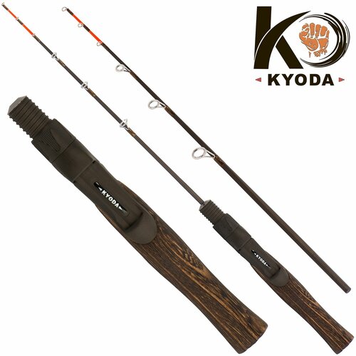 удочка зимняя kyoda pike rod телескопическая углепластик 60 см Удочка зимняя KYODA штекерная, углепластик, деревянная ручка, 50см