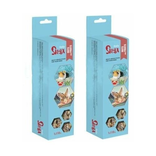 Палочки Snax Daily для грызунов с орехами, 110 г х 2 упаковки