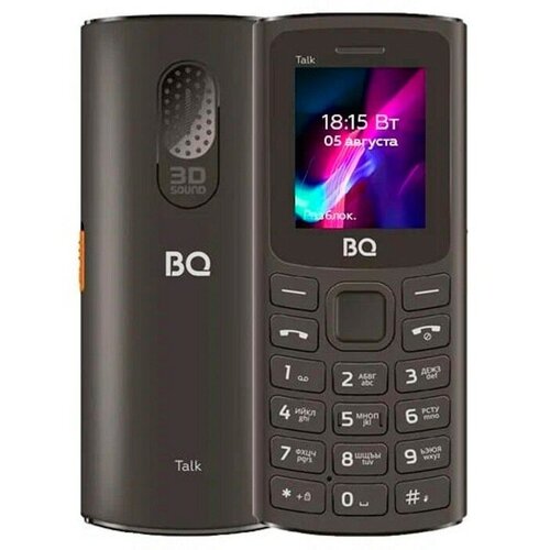 Сотовый телефон BQ M-1862 Talk 177 2 sim 64Мб microSD FM 600 мАч фонарик черный 1518₽