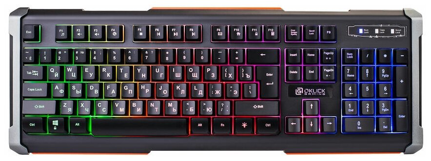 Клавиатура проводная с подсветкой RGB, клавиатура для геймеров, для компьюетра, оклик