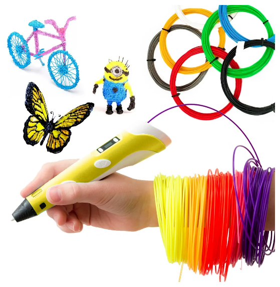 3D ручка 3DPEN-2 и комплект чернил, желтая