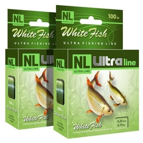 фото Леска nl ultra white fish (белая рыба) набор 2шт по 100m 0,20mm aqua