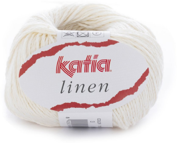 Пряжа Linen Katia, 50гр/112м 53% Хлопок ,47% Лен, цвет 03 экрю, 1 моток