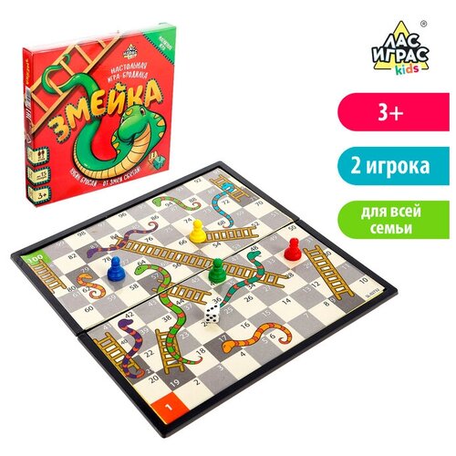 Настольная игра-бродилка Змейка, пластиковое поле